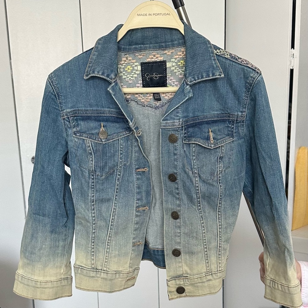 Denim Jacket with Ombre Effect